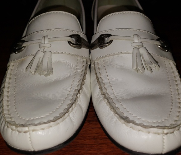 Mootsie Tootsie White Leather Loafers US10 - Picture 3 of 8